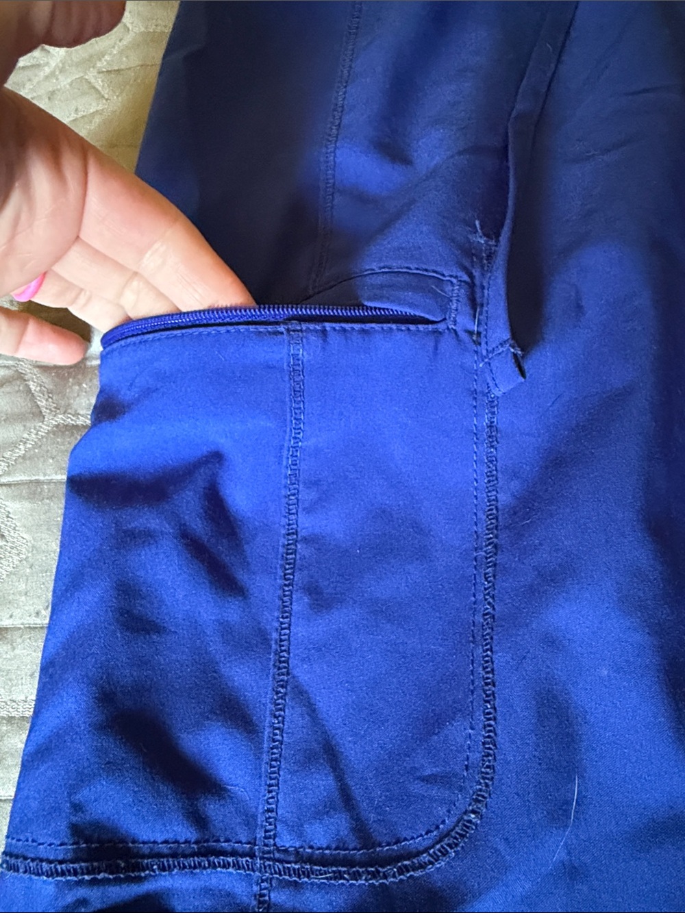 Cherokee Infinity Women's Galaxy Blue Scrub Set - Top & Pants - Picture 8 of 13